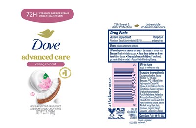 Label (Dove Advanced Care Caring Coconut Antiperspirant Deodorant   Artwork)